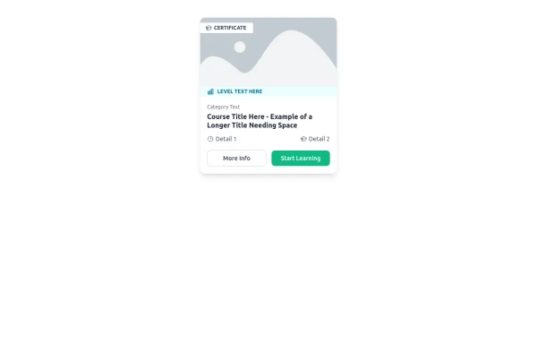 E-Learning Course Card with Badge and Level Indicator