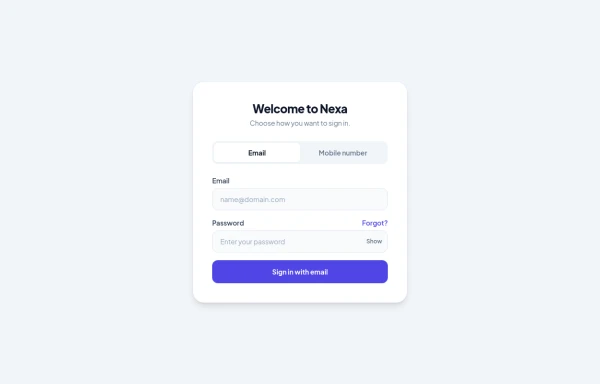 Email & Phone Login Switcher