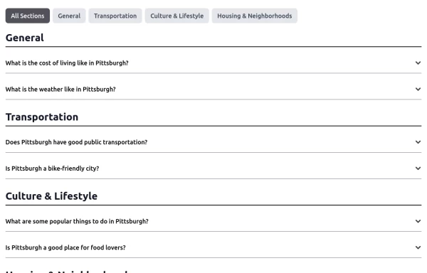 FAQ Section with AlpineJS