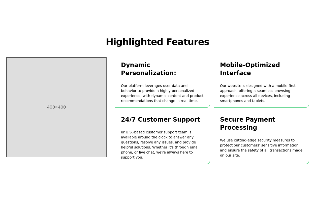 Feature display cards (grid layout)