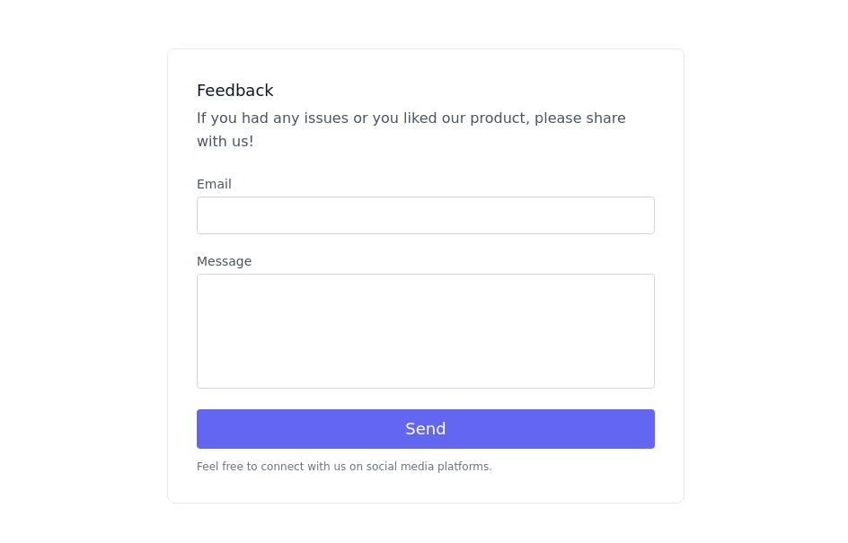 Feedback form