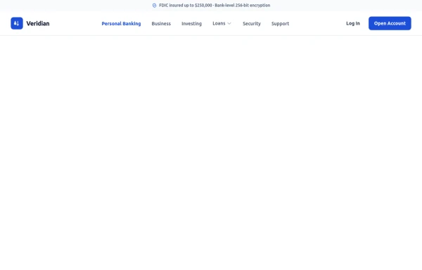 FinTech Banking Navbar with Trust Bar & Mobile Sidebar