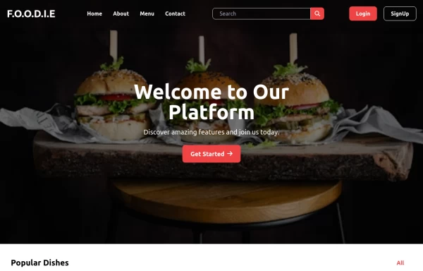 Food App Web design