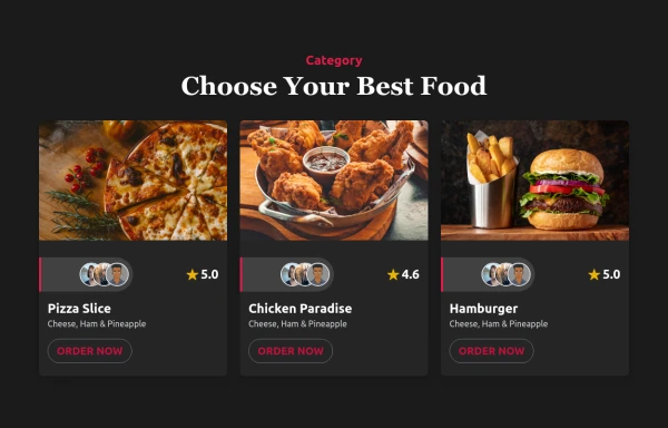 Food delivery ecommerce Card