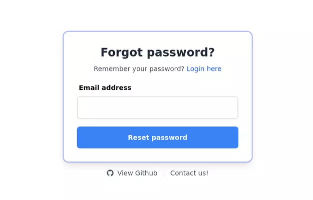 Forgot password form