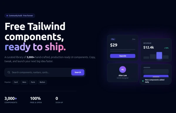 Free Tailwind components,