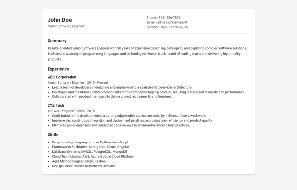 free tailwind resume template