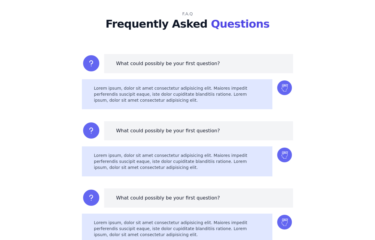 Frequently Asked Questions section