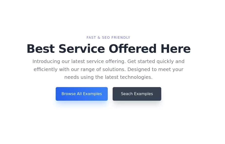 Hero section for website