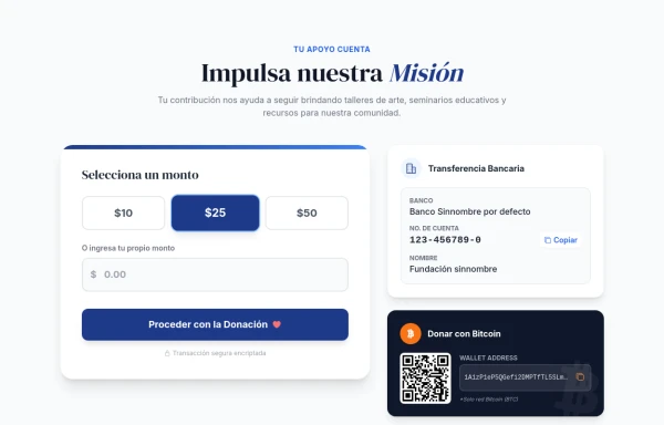 Interactive Multi-Method Donation Section