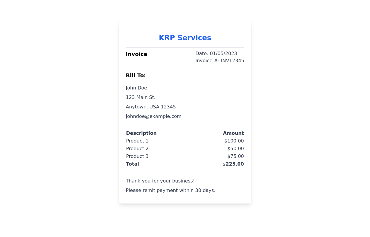 Invoice template
