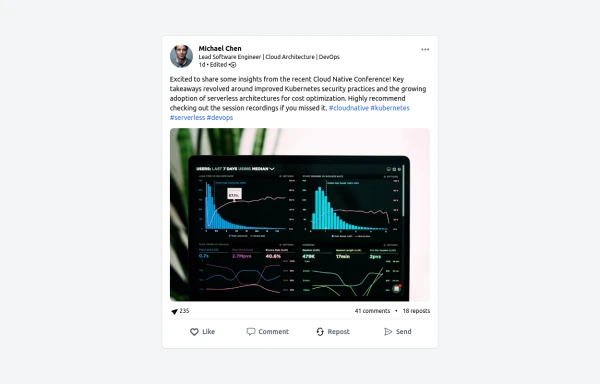 LinkedIn Post UI Mockup