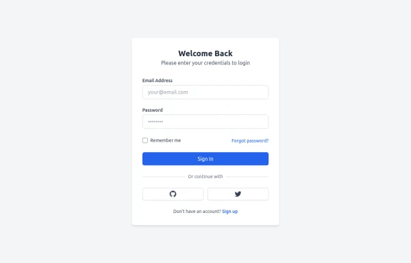 login form