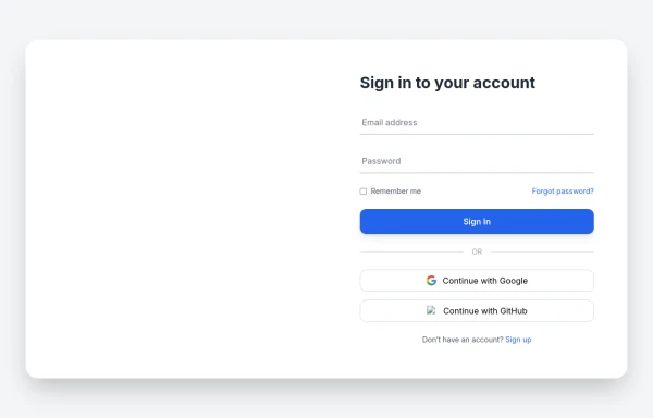login page