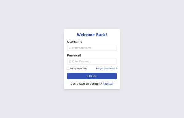 Login page