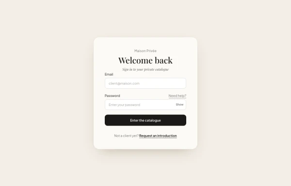 Luxury Serif Login Form