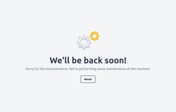 Maintenance page template