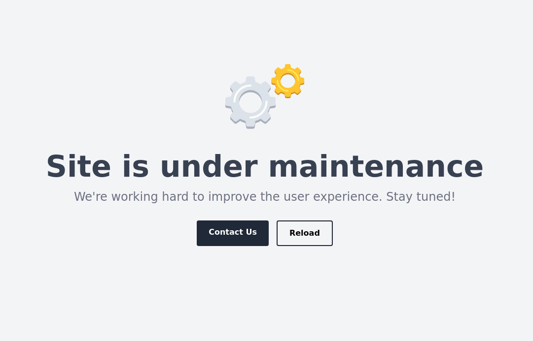 Maintenance page template