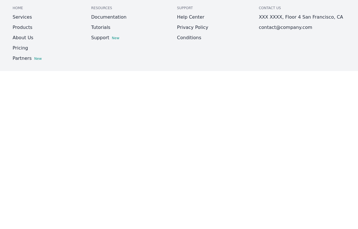 Minimal responsive footer