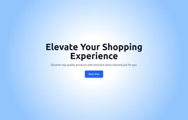 Minimalistic Hero Section with Radial Gradient for E-Commerce