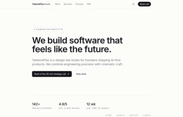 Modern SaaS Agency Landing Page with Dark Mode & Mobile MenuE-Com With nav and filter