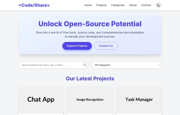 Modern website that provides software services