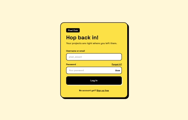 Neo-Brutalist Login Form