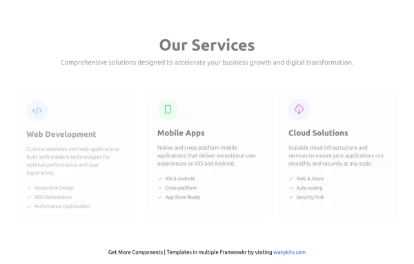 Our Services Section – Animated & Responsive