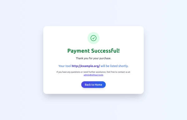 Payment Successful! Notification page - Tailwind CSS Example