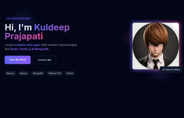 Portfolio Hero Section