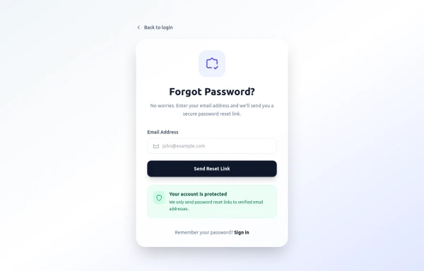 Forgot Password Screen