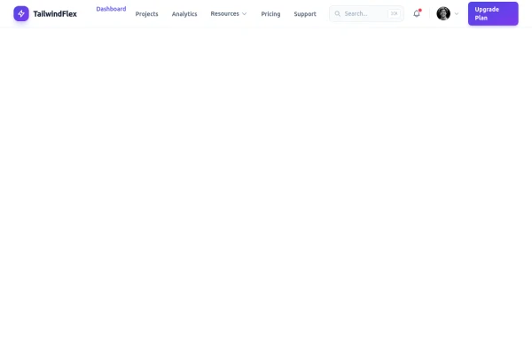 SaaS Dashboard Navbar with Search, Notifications & Slide-In Mobile Menu