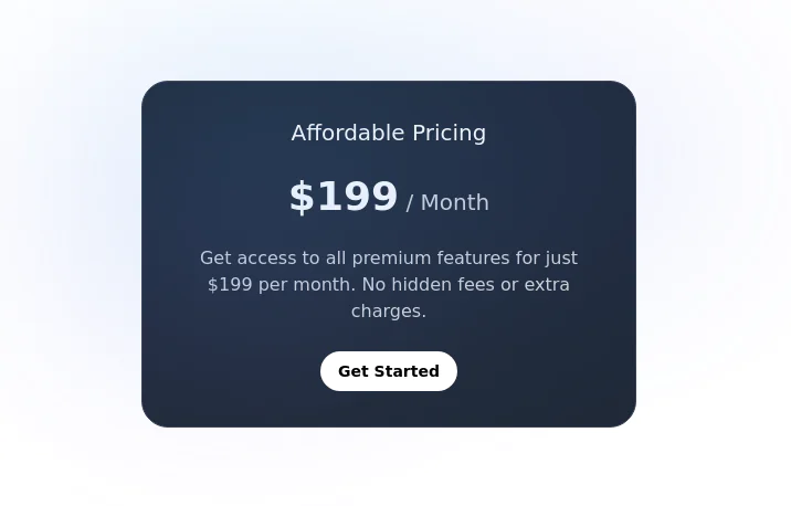 Pricing Card with gradient background