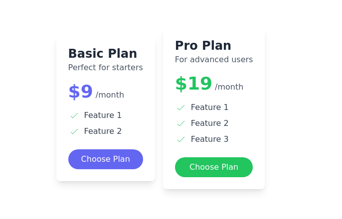 Pricing cards in pair