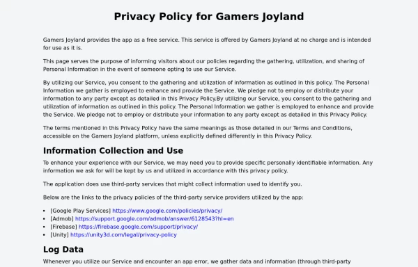 Privacy policy page template