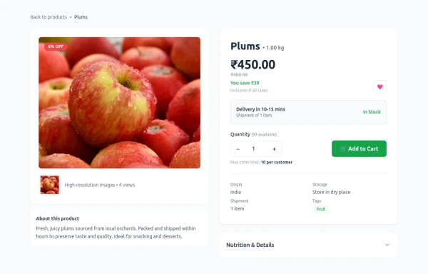 Product Details Page