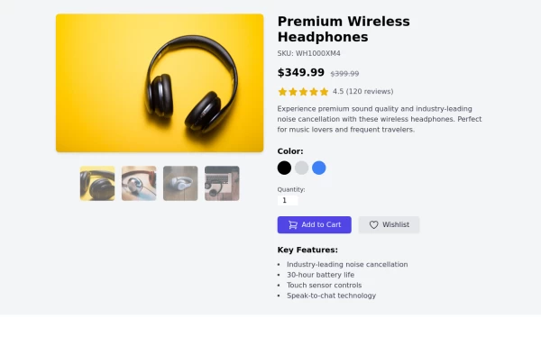 Product details page