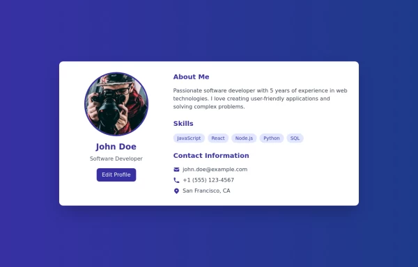 profile page