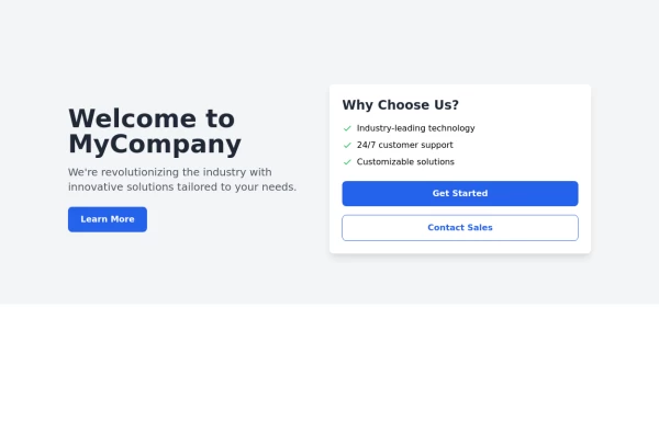 Responsive Hero Section