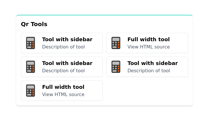 Responsive list with icons