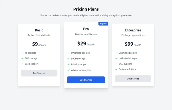 Responsive Pricing Table