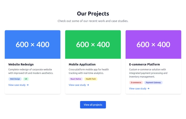 Responsive Projects Section