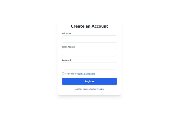 Responsive Registration Form with Tailwind CSS - Tailwind CSS Example