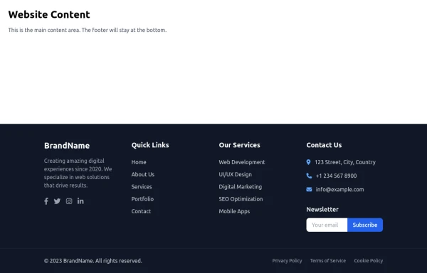 Responsive Website Footer