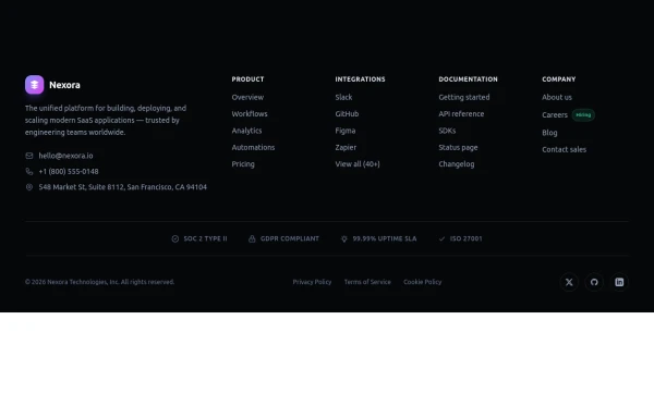 SaaS Footer