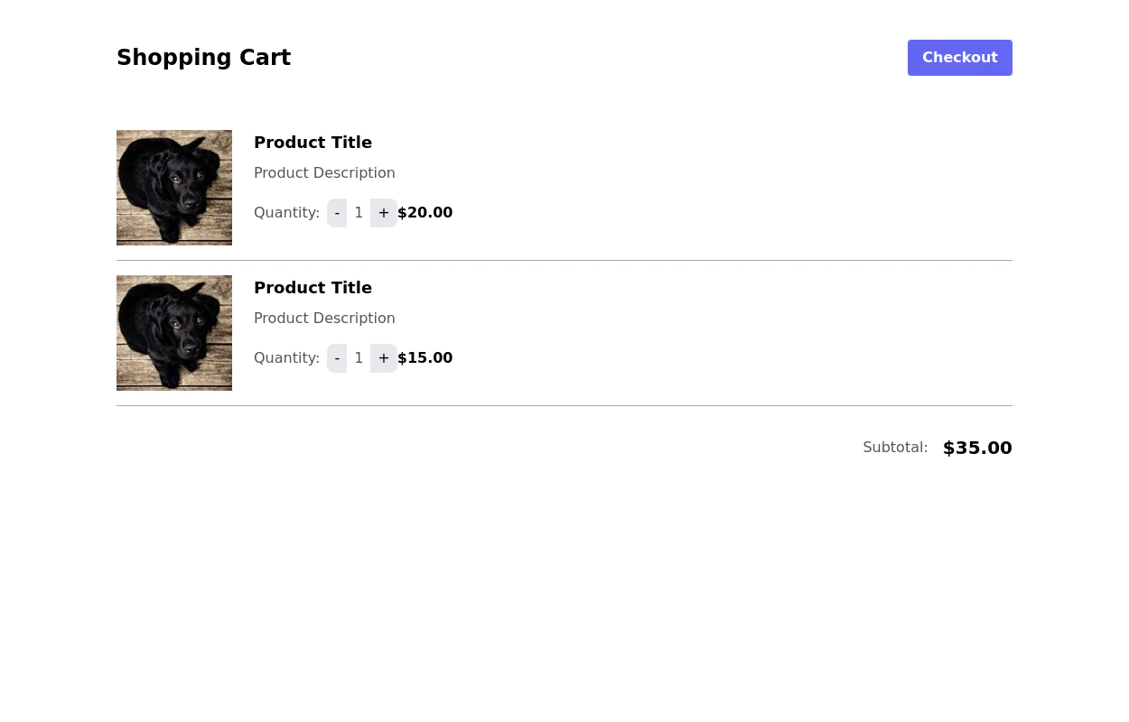 Shopping cart template