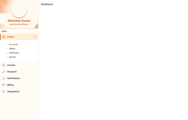 sidebar orange colour