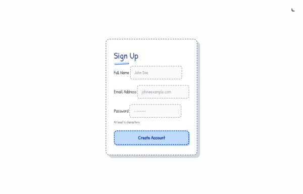 Signup page- Paper / Hand-drawn UI