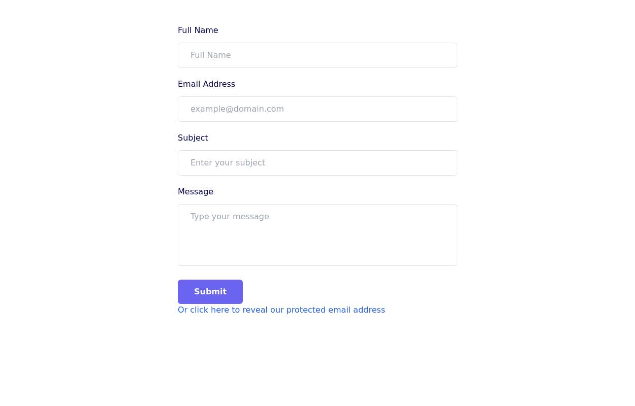 Simple contact us form