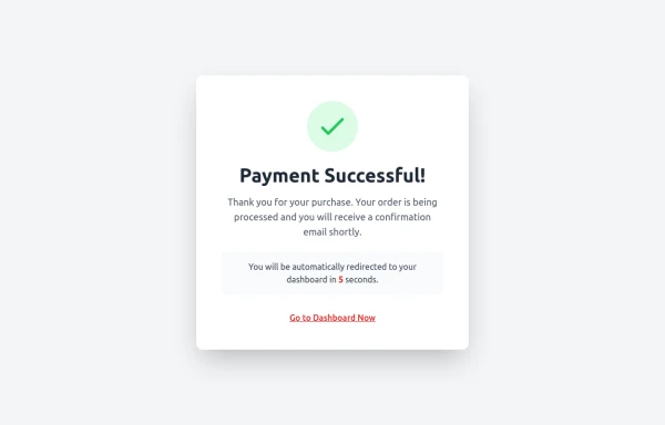 Simple Payment Successfull Notification Page